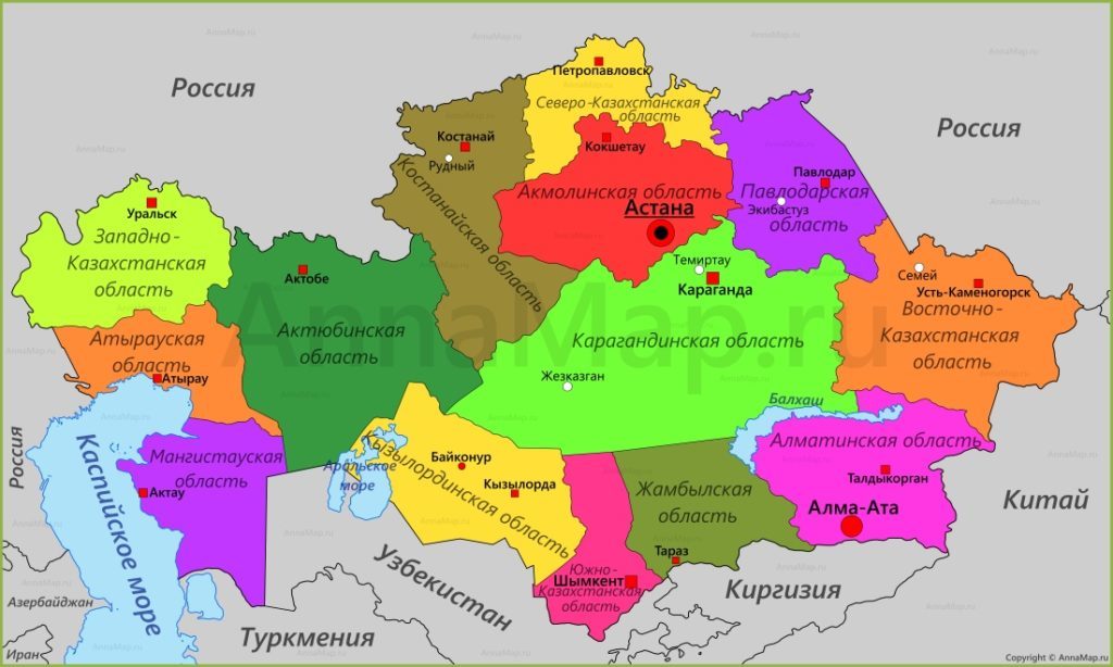 Карта общего сейсмического зонирования территории казахстана